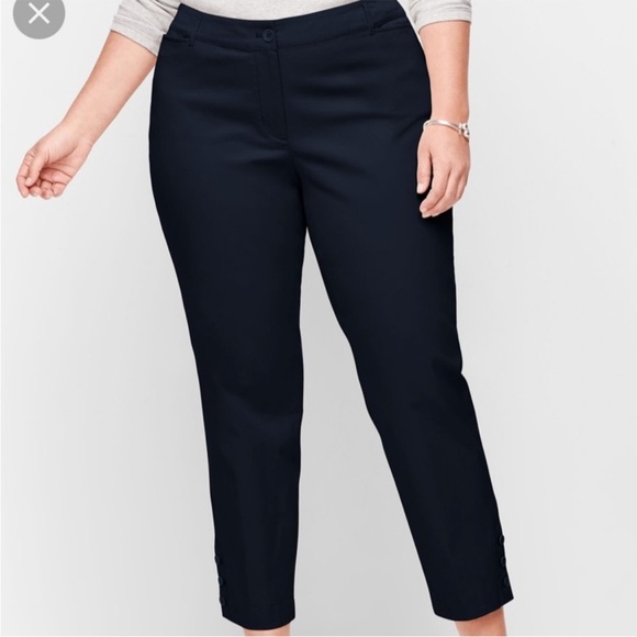 Talbots Black Curvy Relaxed Cropped Chino Pants - Picture 1 of 8